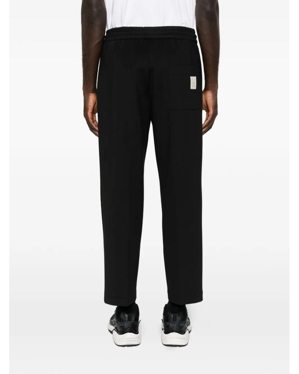 Yes London Black Drawstring Track Pants for men