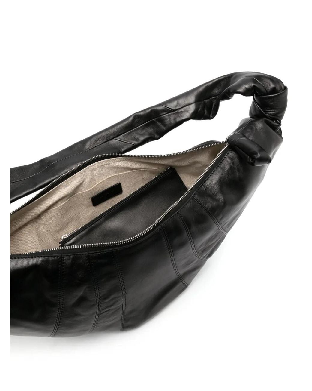 Lemaire Black Large Croissant Leather Shoulder Bag for men