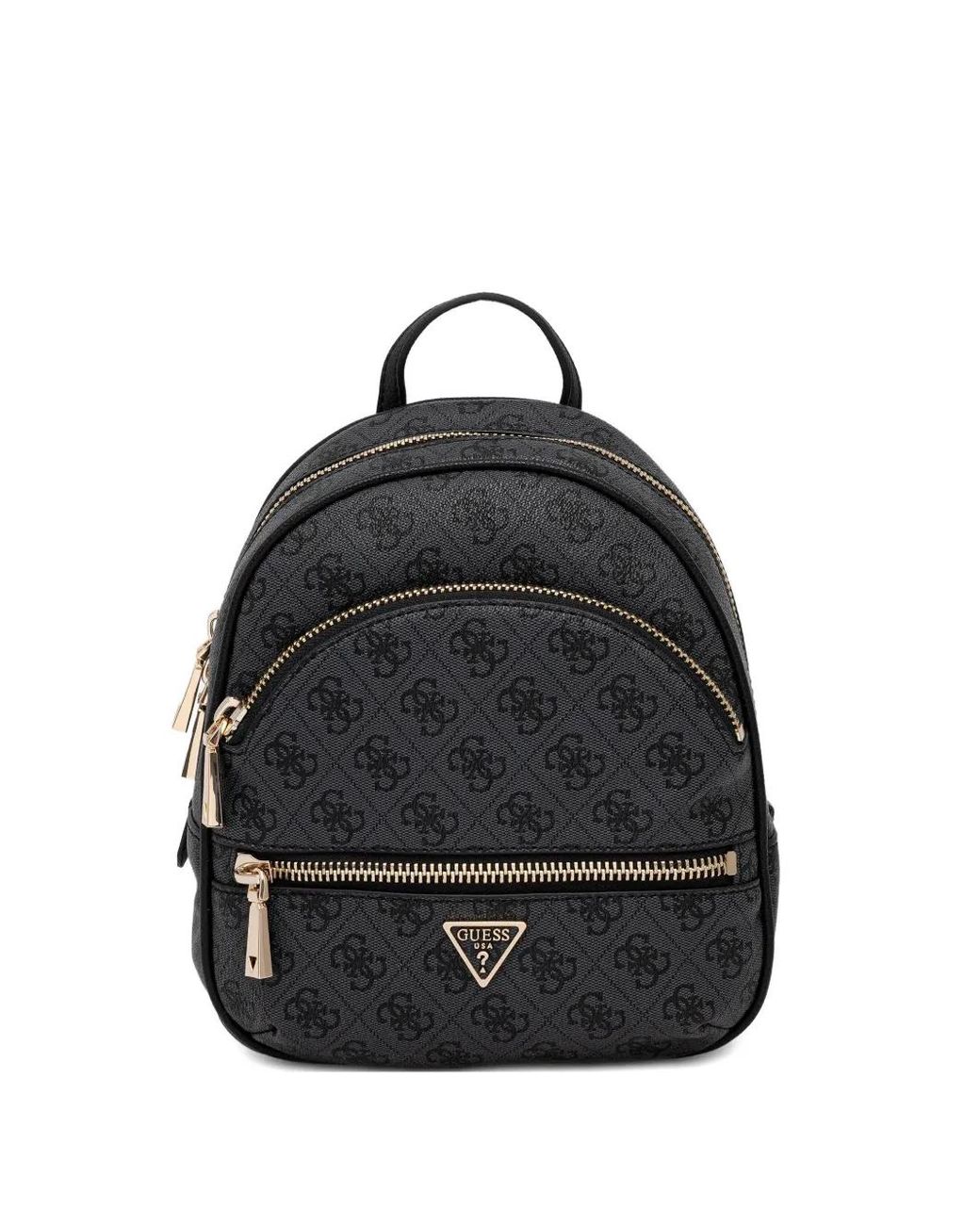 Mochila Con Monograma Y Bolsillo Con Cremallera Guess de color Black
