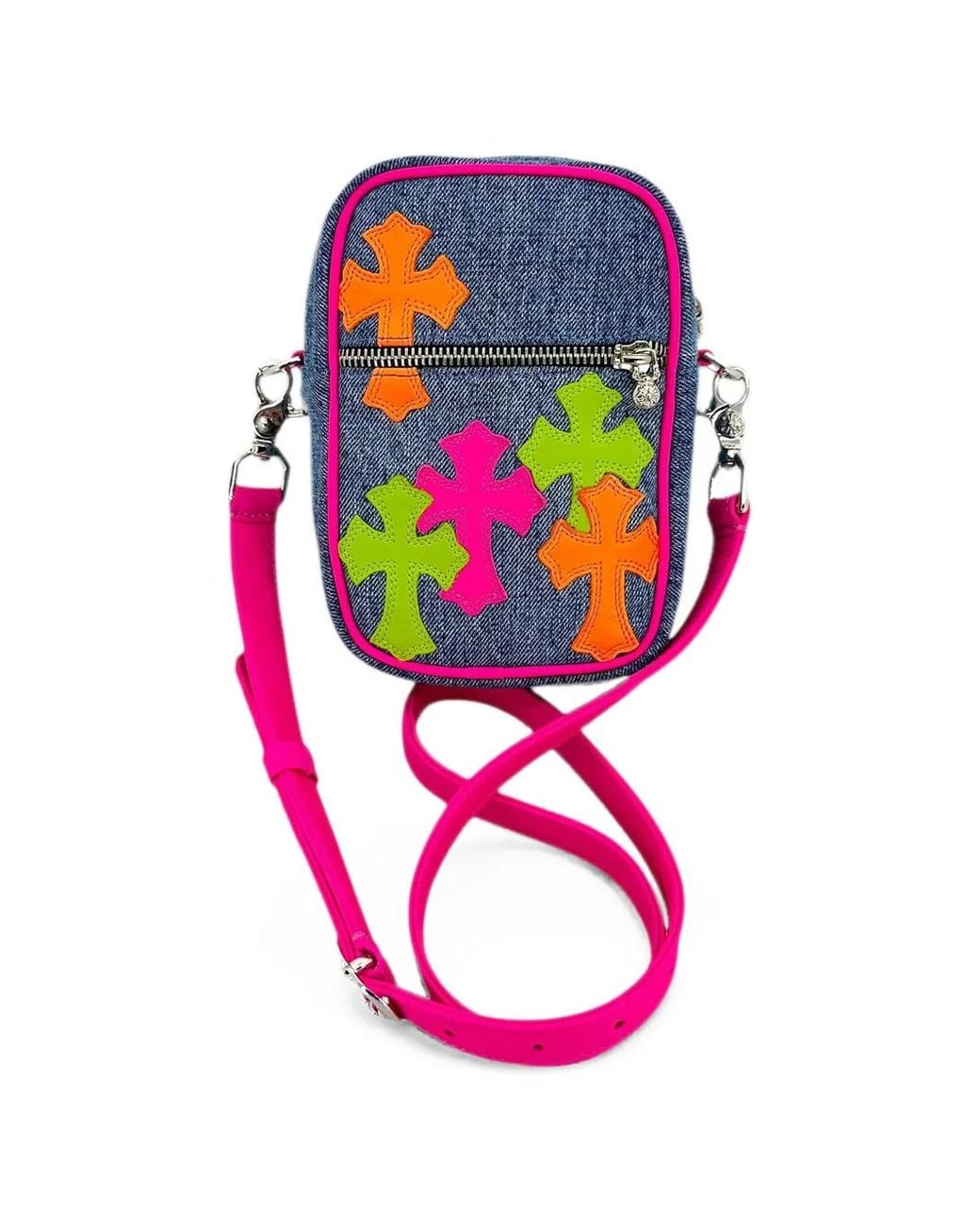 Chrome Hearts Pink Leather-Patch Shoulder Bag for men