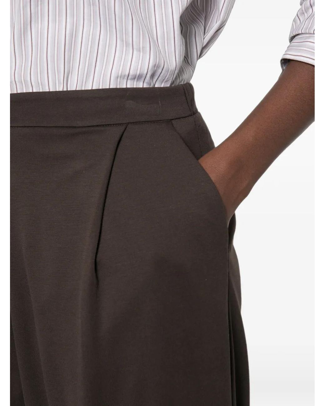 Imperial Gray Wide-Leg Cropped Trousers