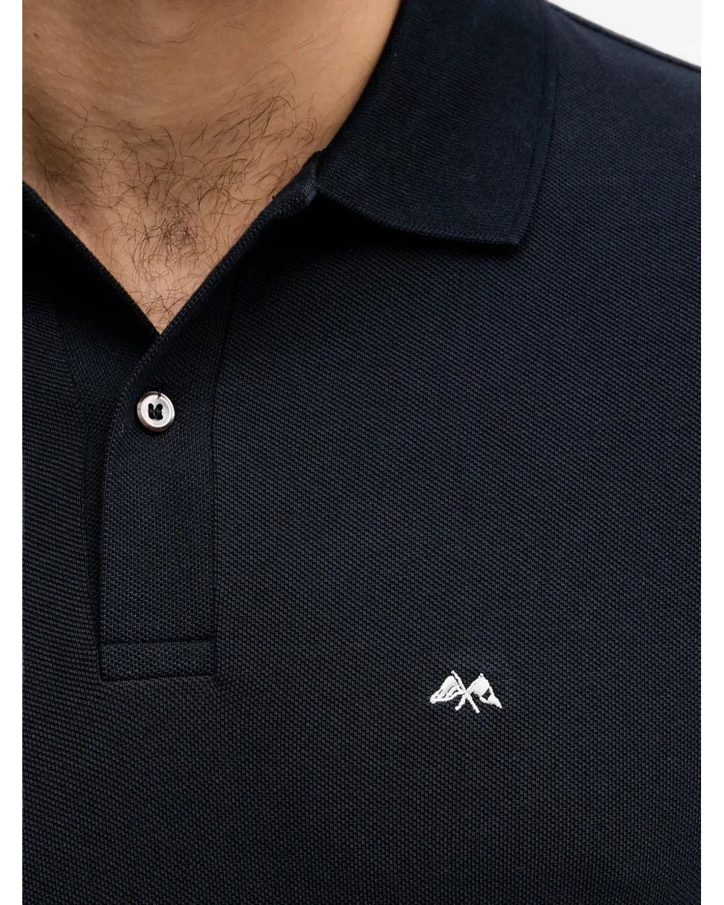 Lindbergh Black Logo-Embroidered Polo Shirt for men