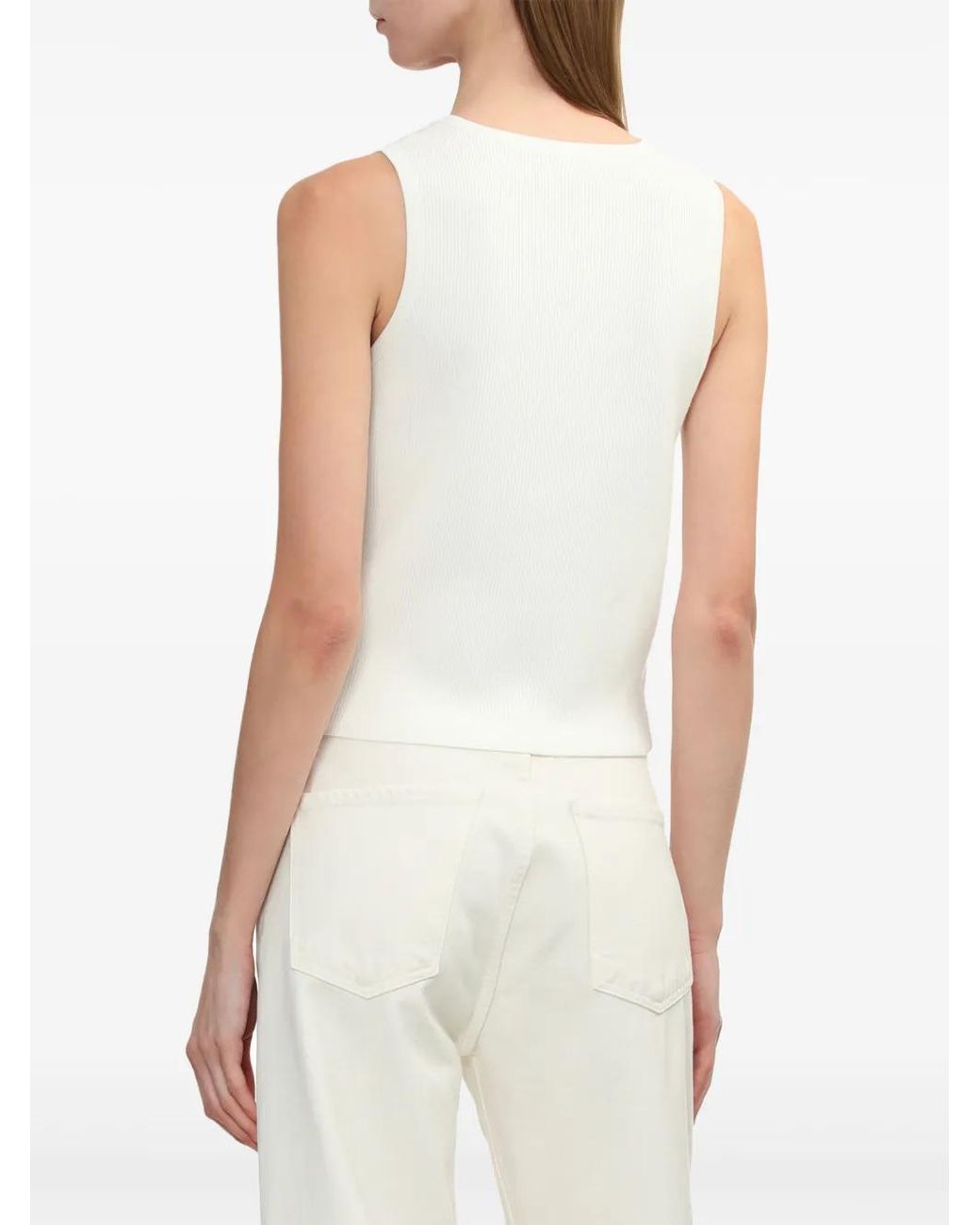 A.P.C. White Button-Down Tank Top