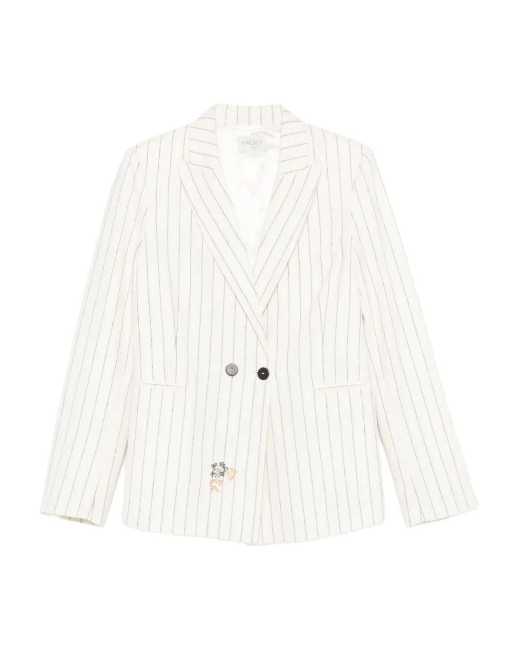 Forte_forte White Veste À Rayures