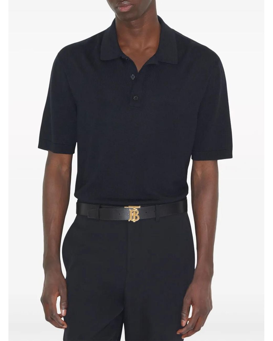Burberry Black Reversible Check Tb Belt for men