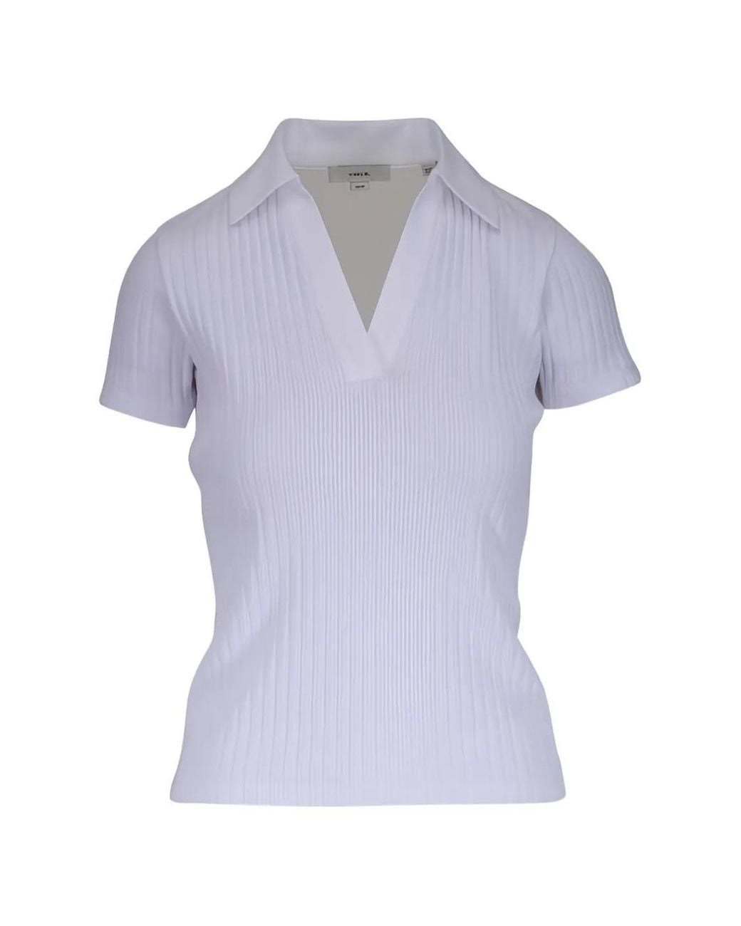 Vince Purple V-Neck Ribbed T-Shirt
