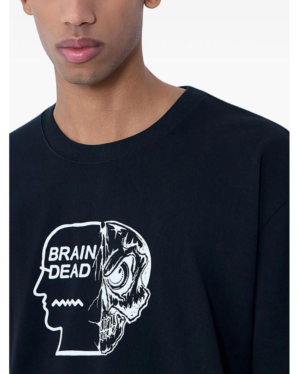 Brain Dead Blue Logo-Motif Long-Sleeve T-Shirt for men