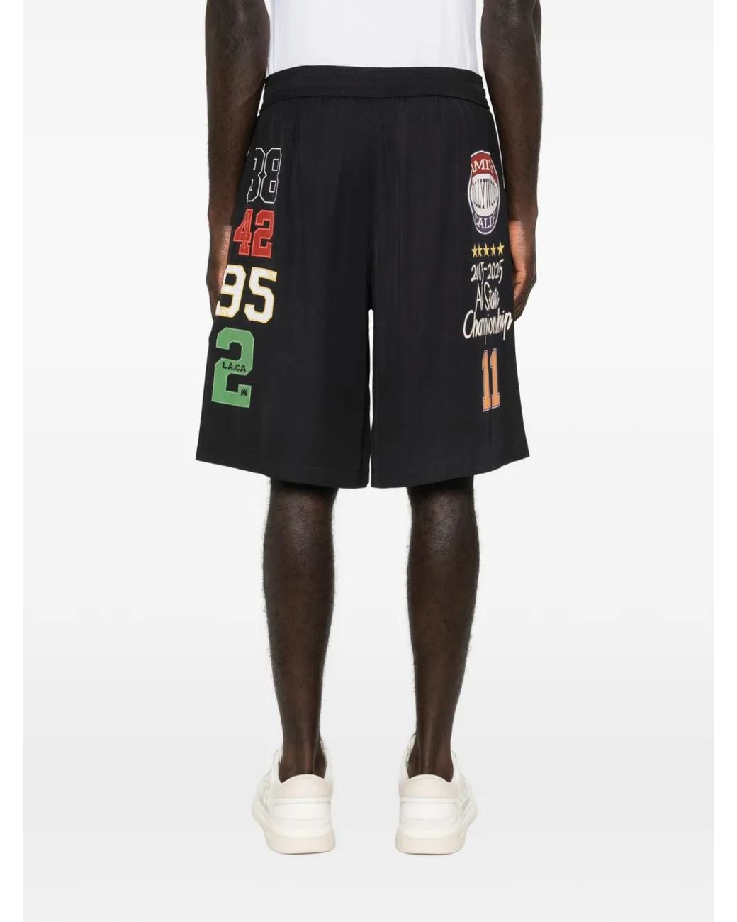 Amiri Shorts Met Grafische Print En Trekkoord in het Black voor heren