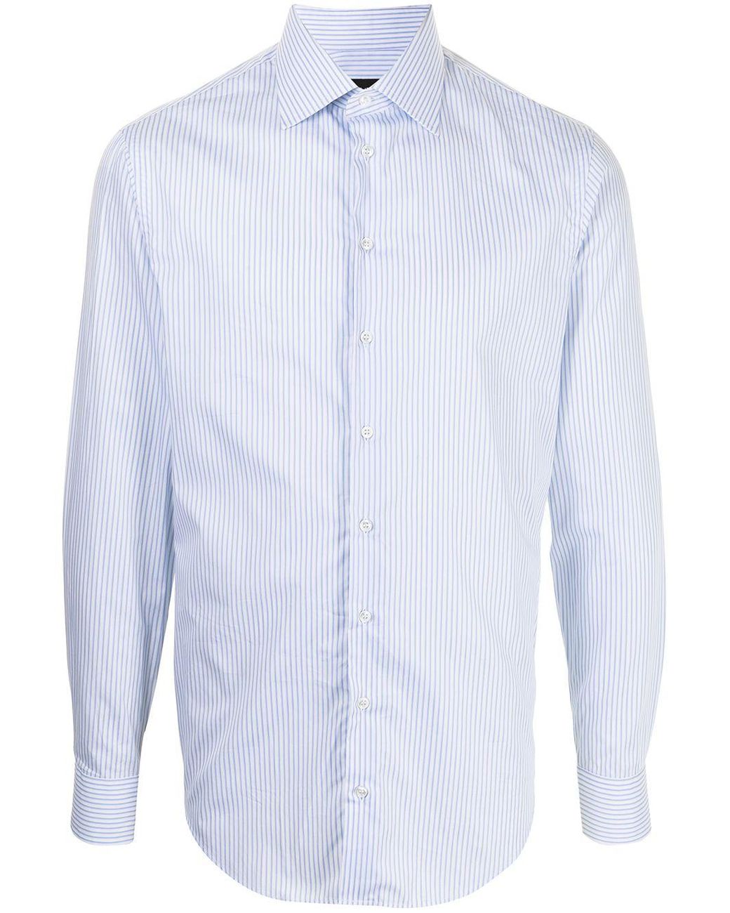 Giorgio Armani Stripe Print Cotton Shirt for Men - Lyst