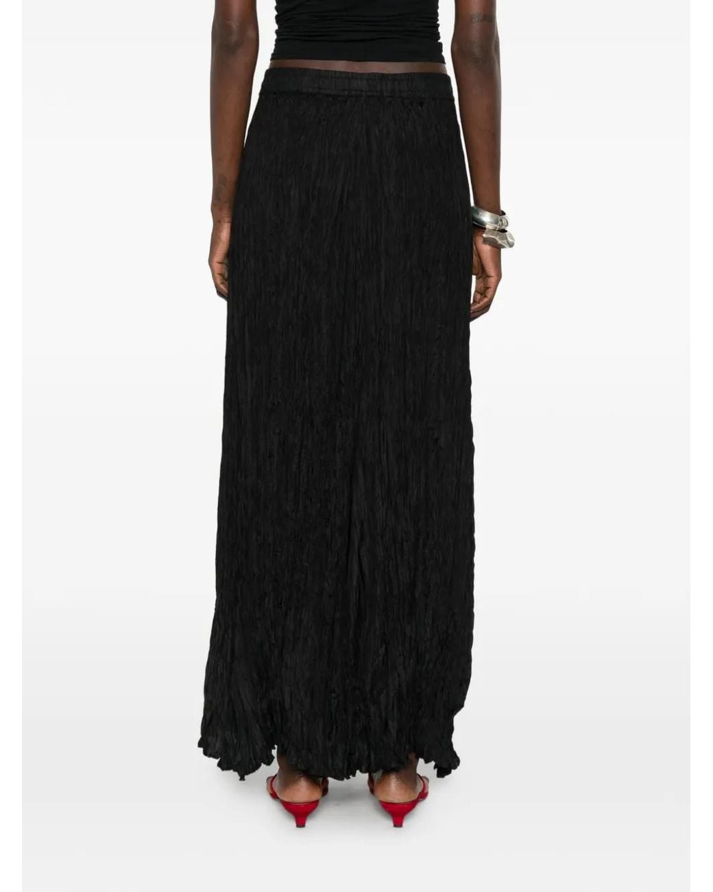 P.A.R.O.S.H. Black Jupe Longue À Taille Élastiquée