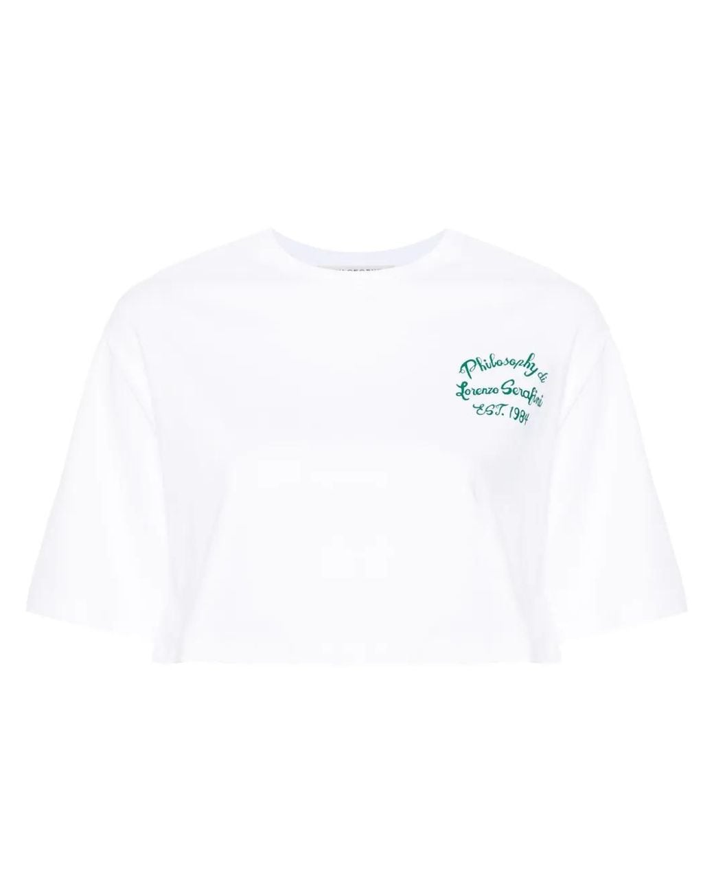 Philosophy Di Lorenzo Serafini White Logo-Print Cotton T-Shirt