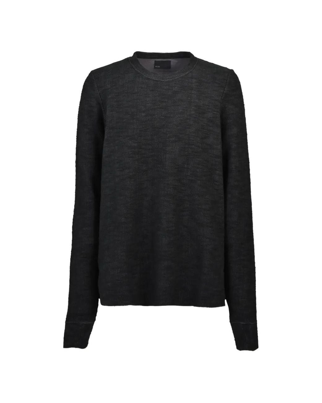 FILTH Black Ribbed-Knit Thumb-Slot Long-Sleeve T-Shirt for men