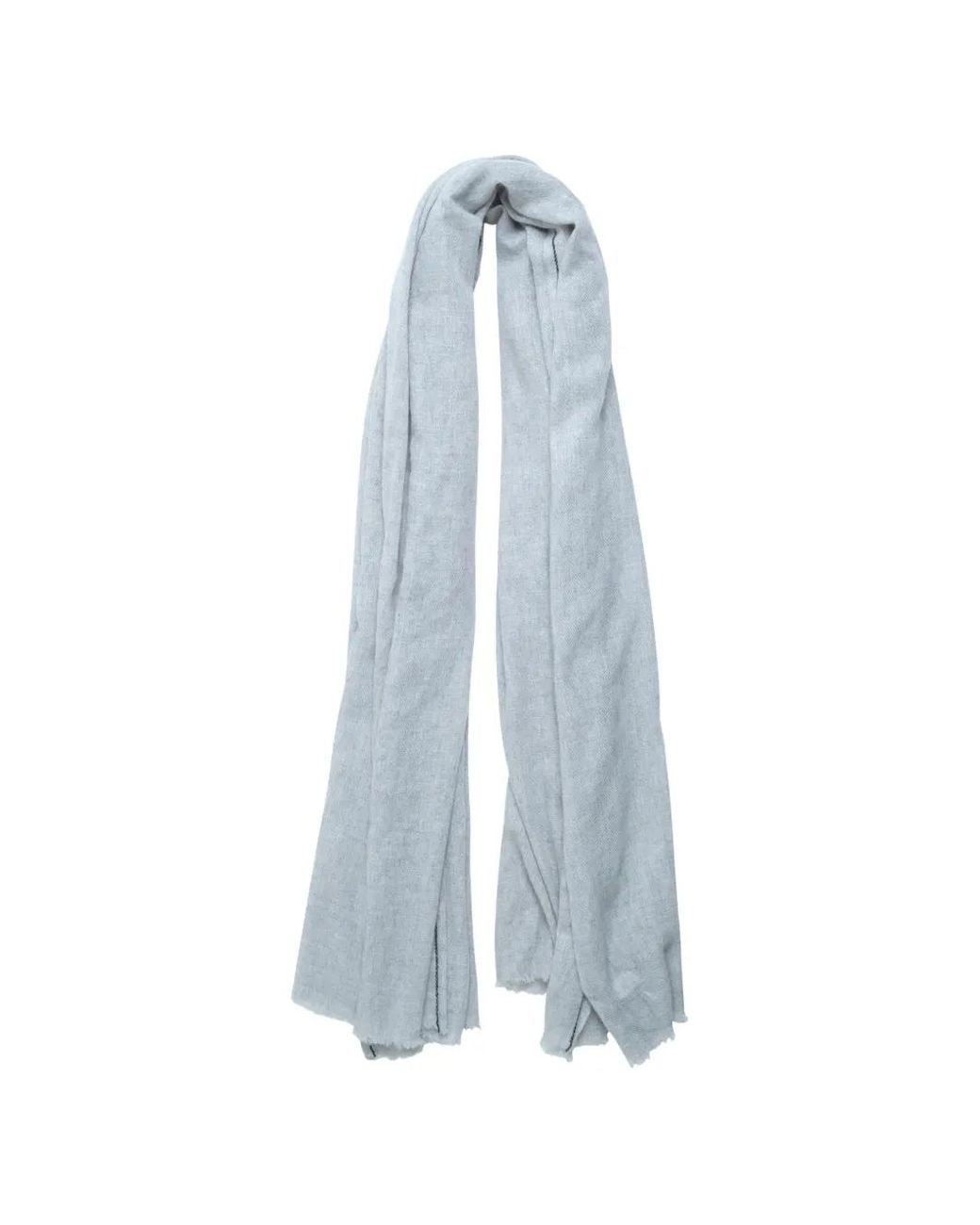 Comme des Garçons Blue X William Welstead Contrast-Stitch Frayed Scarf