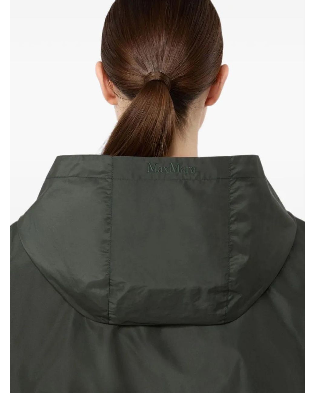 Max Mara Green Hooded Zip-Up Jacket