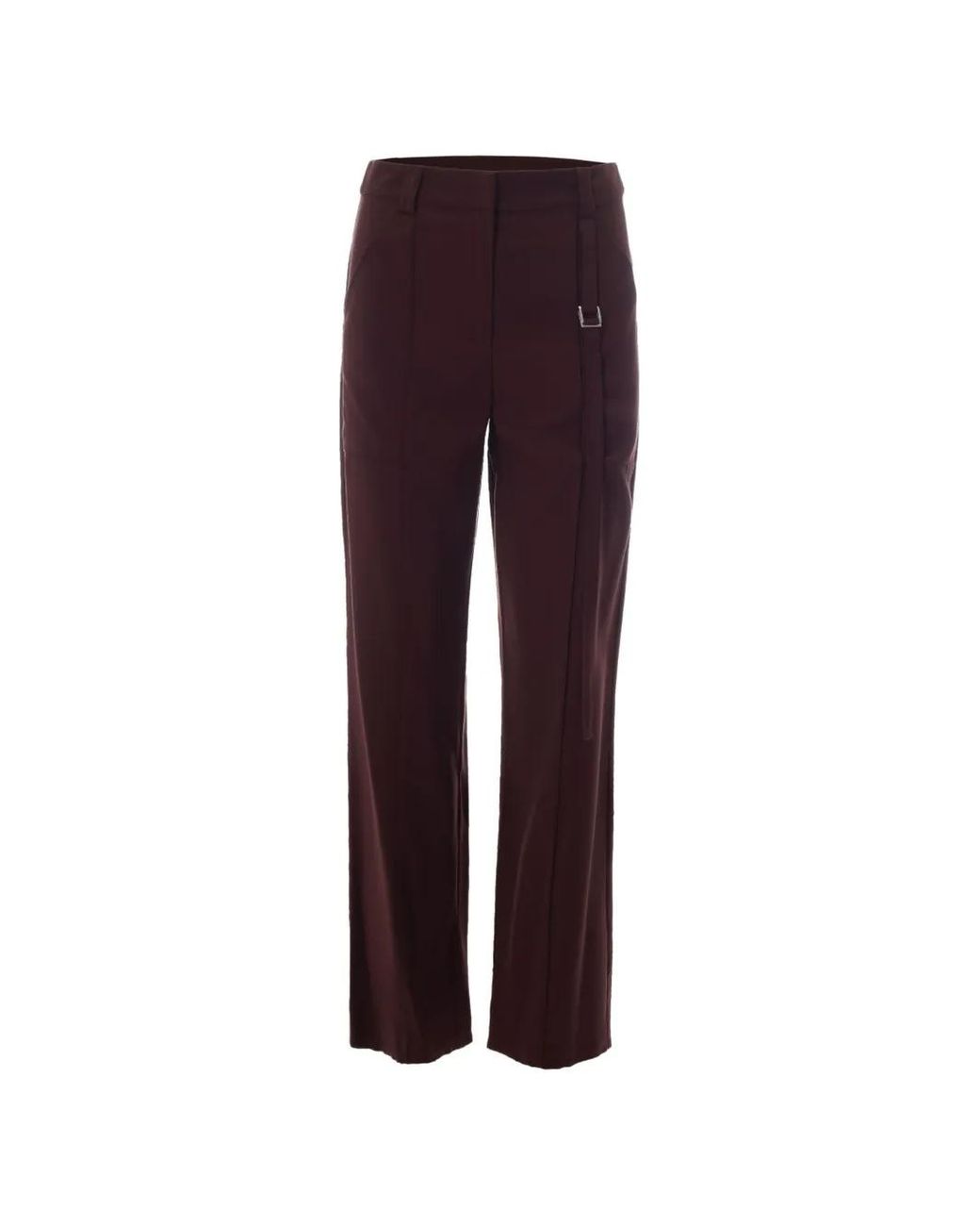 Patrizia Pepe Purple Belted Straight-Leg Trousers