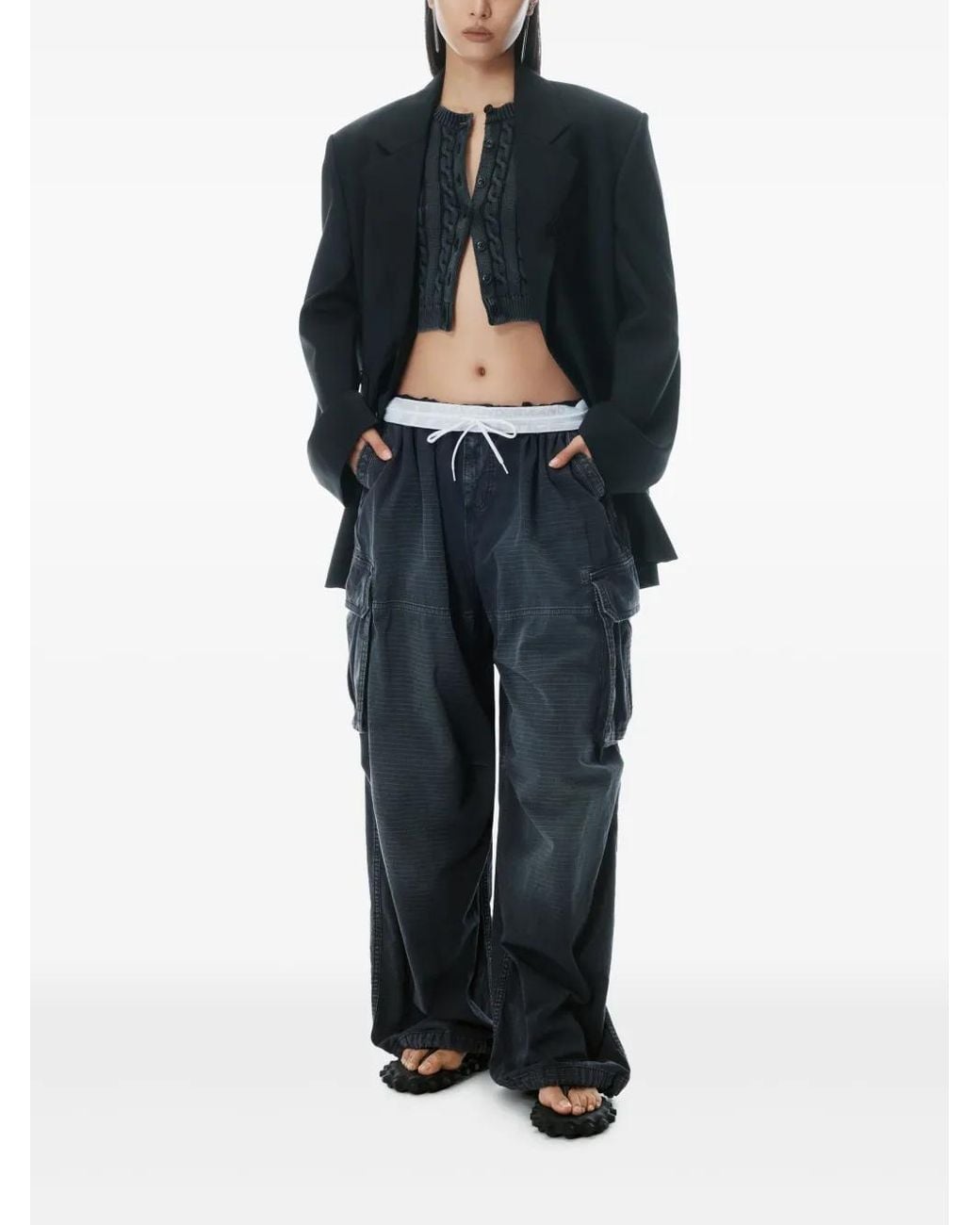 Alexander Wang Blue Straight Cargo Pants