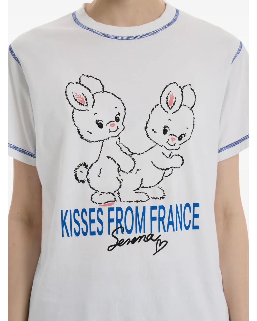Carne Bollente White Xoxo, Serena Graphic-Print Contrast-Stitch T-Shirt