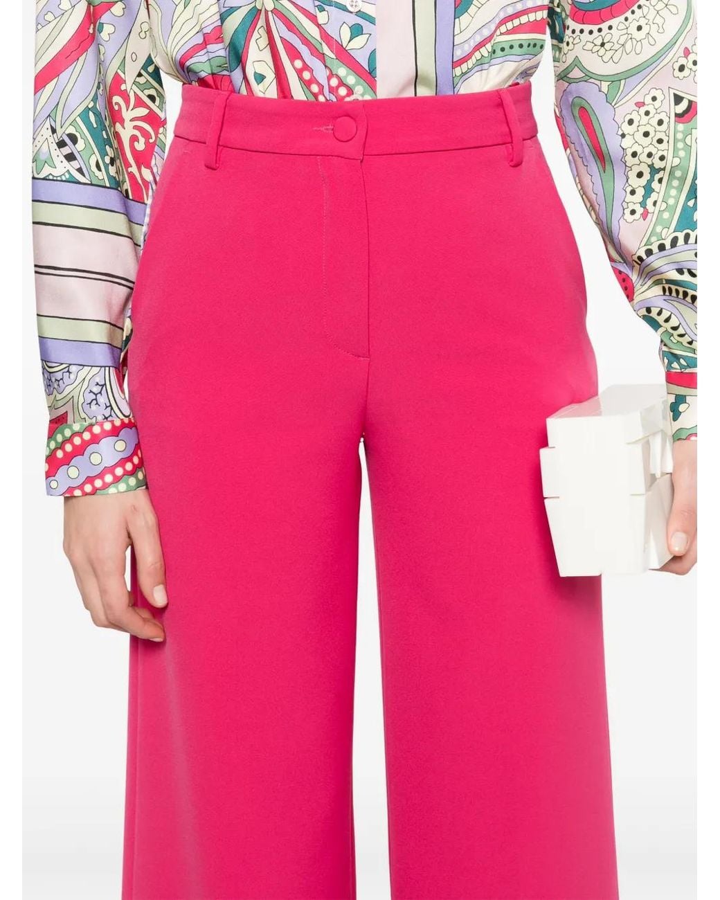Liu Jo Pink Straight-Leg Trousers