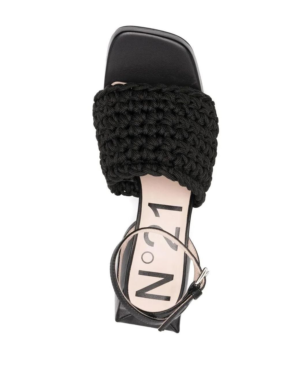 N°21 Black Braided High-Heel Sandals