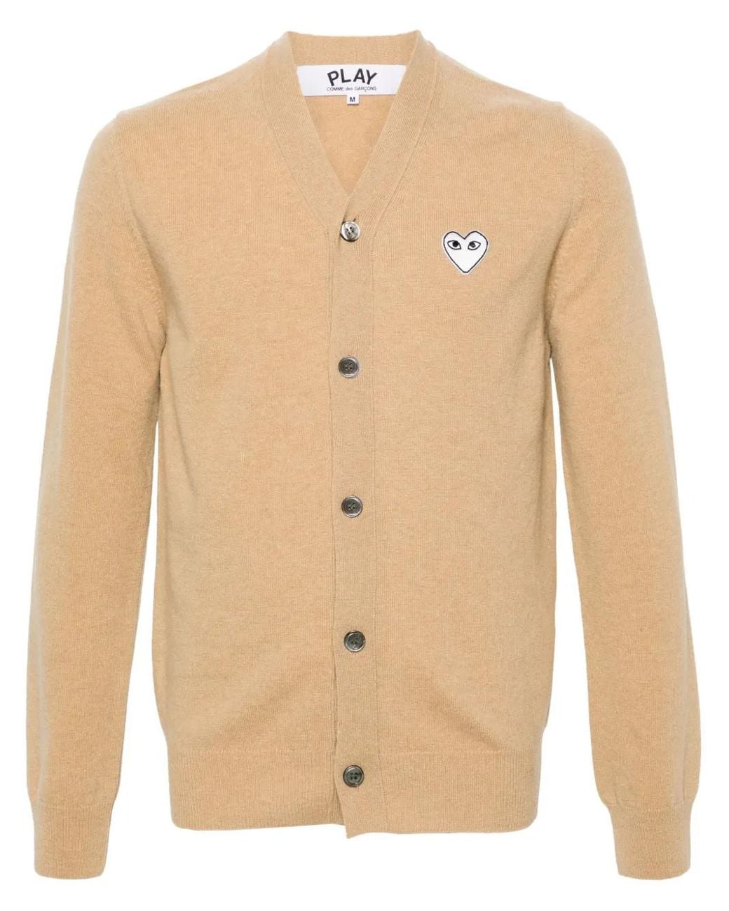 COMME DES GARÇONS PLAY Natural Heart-Motif Wool Cardigan
