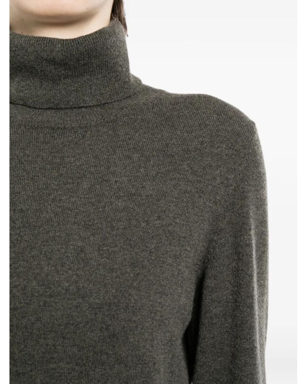N.Peal Cashmere Gray Luna Roll-Neck Top