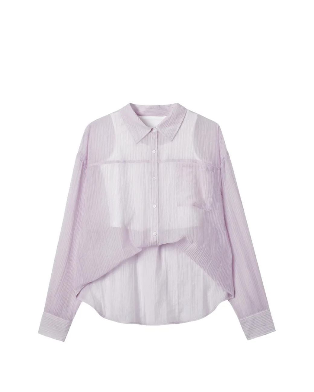 B+ AB Purple Balloon-Sleeve Shirt