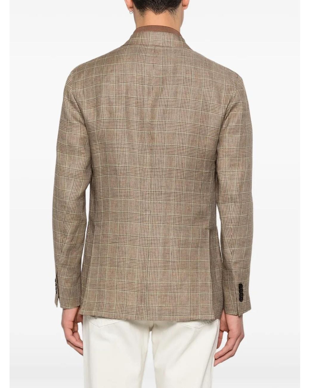 Boglioli Natural Linen Double-Breasted Jacket for men