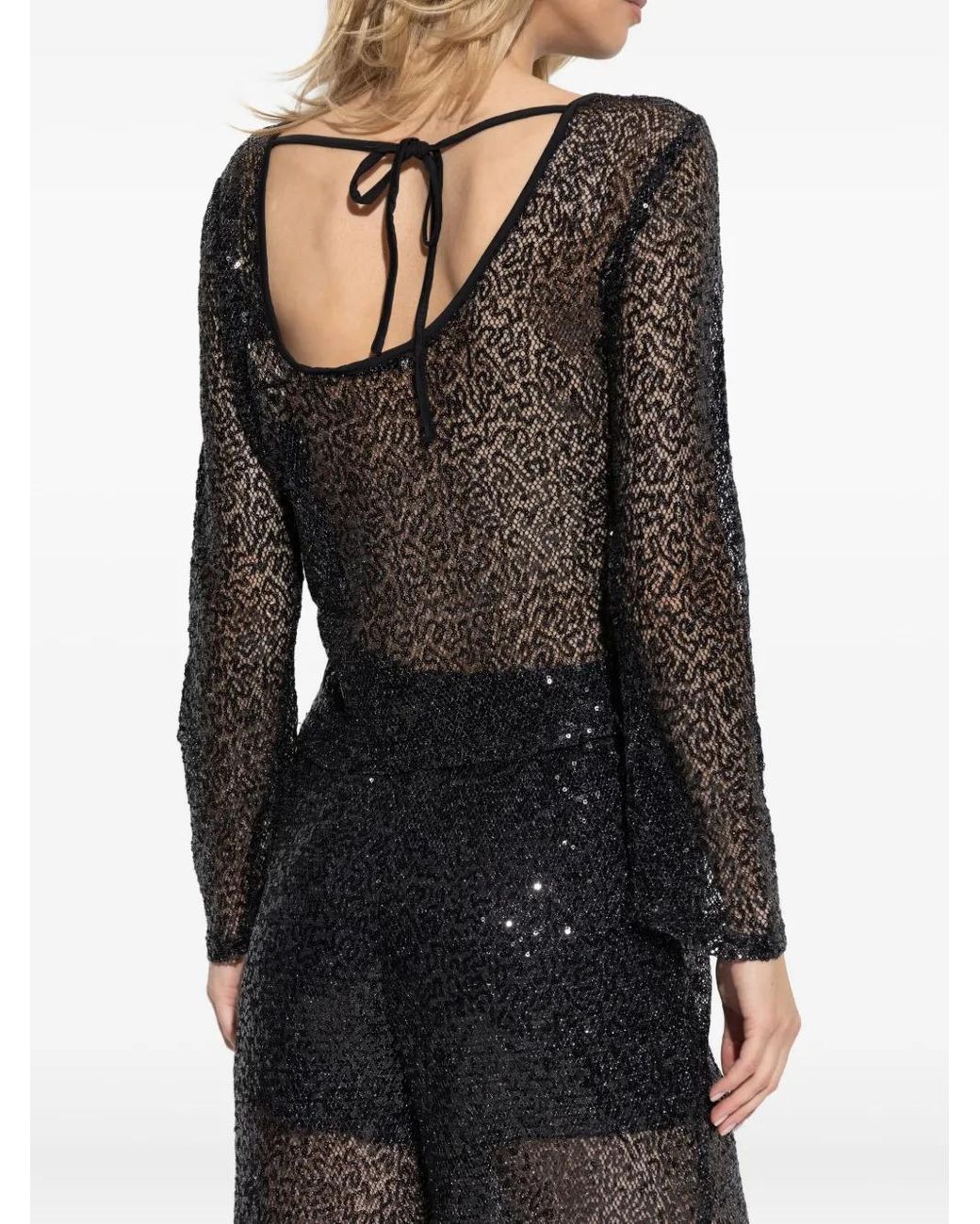 Top Con Lentejuelas Gestuz de color Black