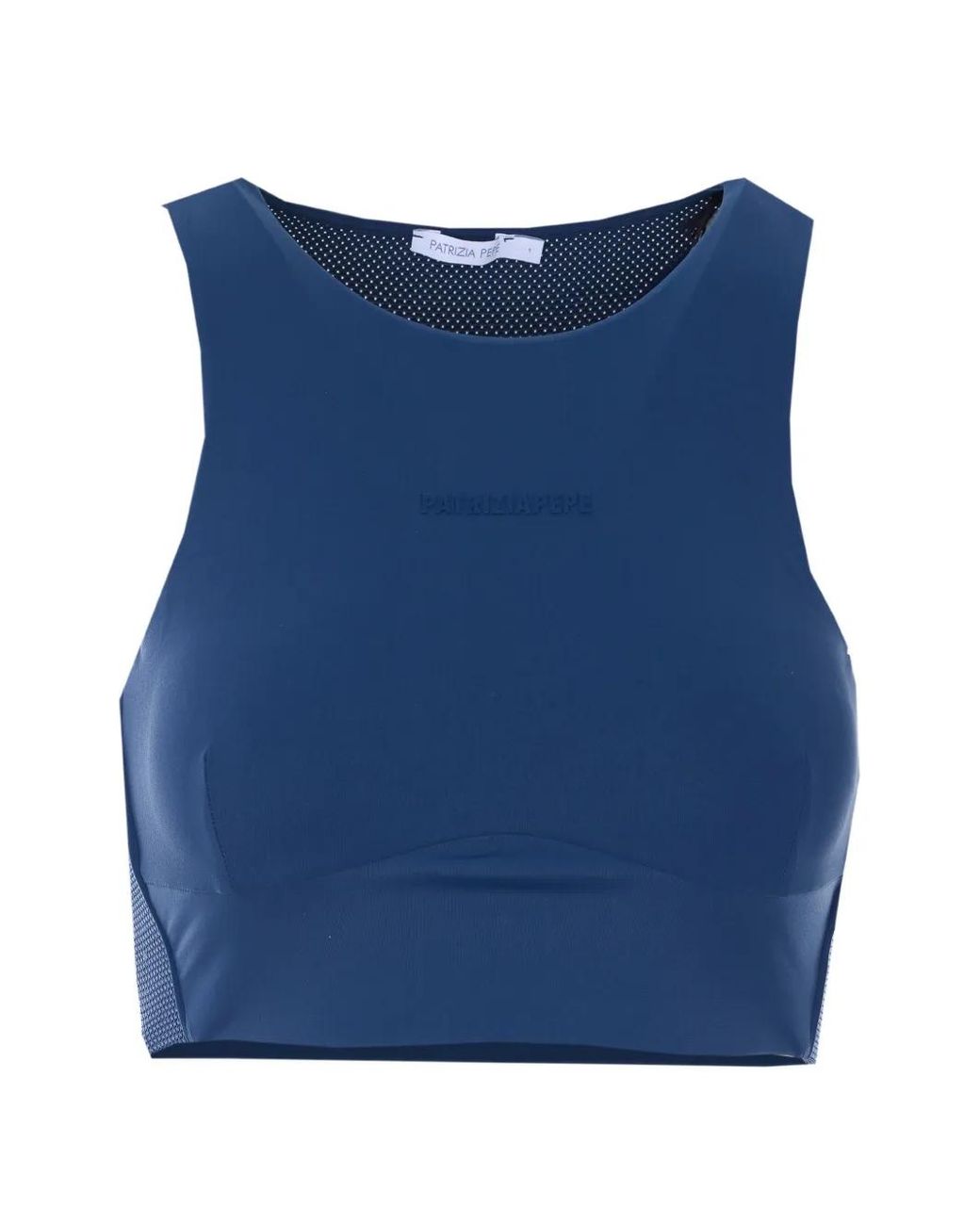 Patrizia Pepe Blue Cropped Sleeveless Top