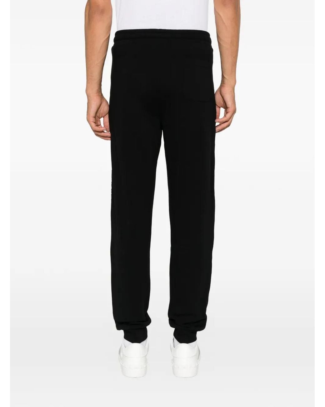 Karl Lagerfeld Black Logo-Tape Track Pants for men