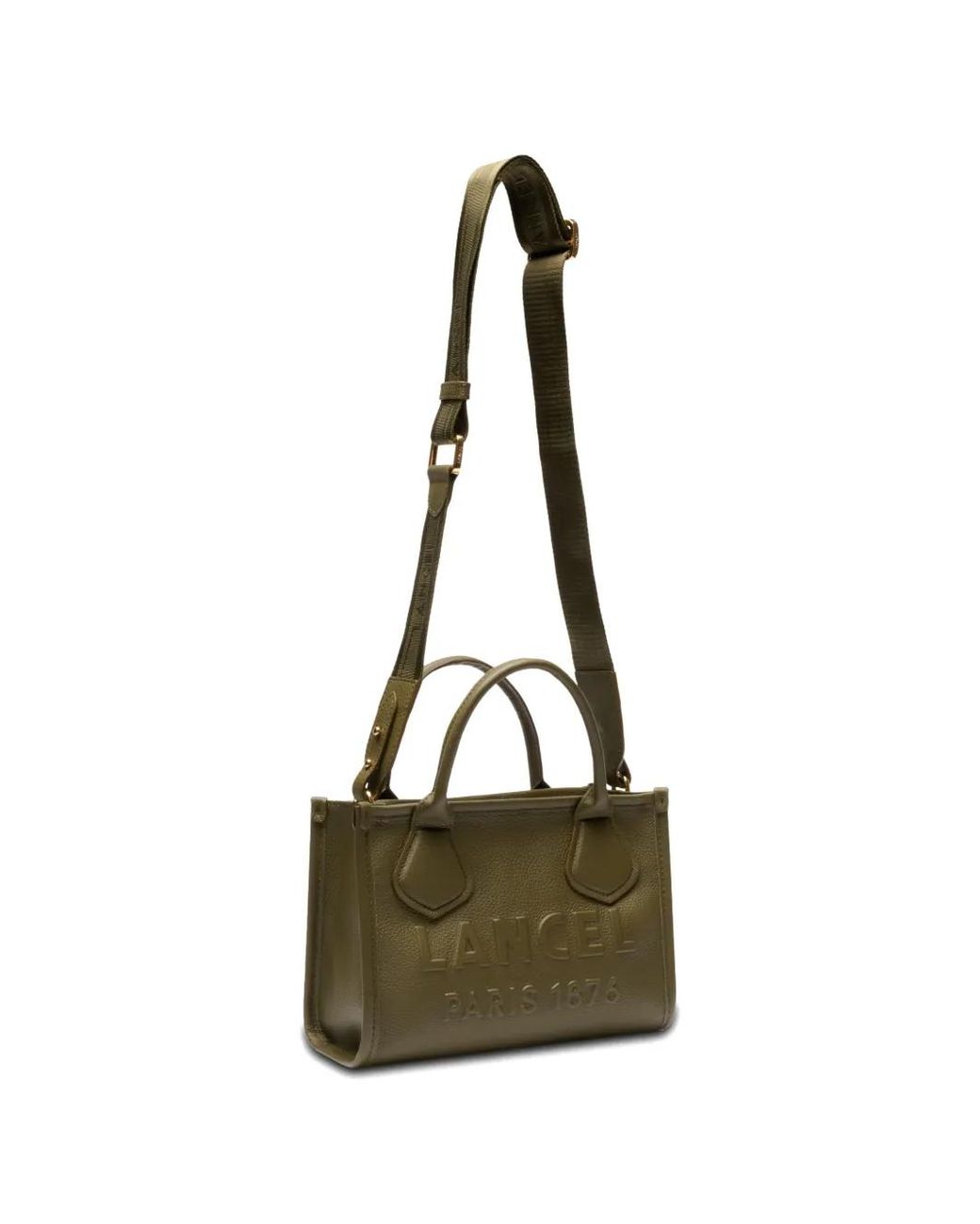 Lancel Green Jour Zip Leather Tote Bag