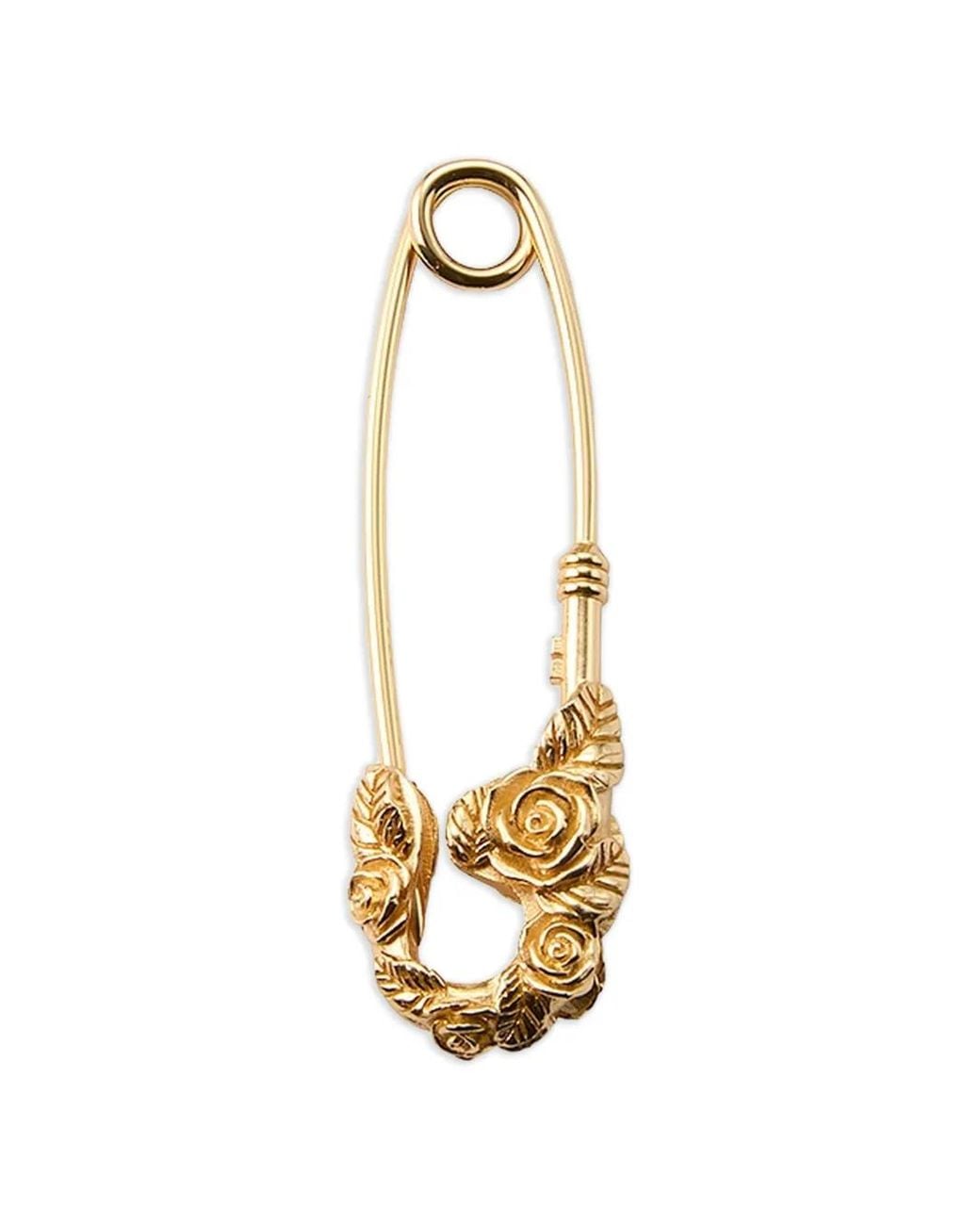 Emanuele Bicocchi Metallic Rose Safety-Pin Brooch