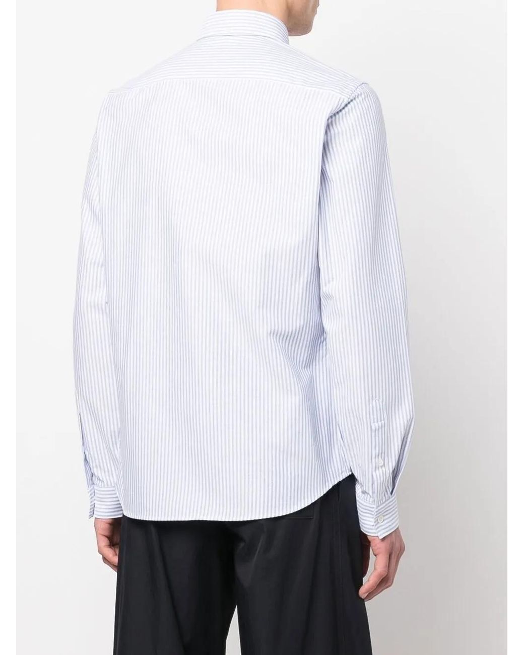 Mackintosh White Bloomsbury Striped Shirt for men