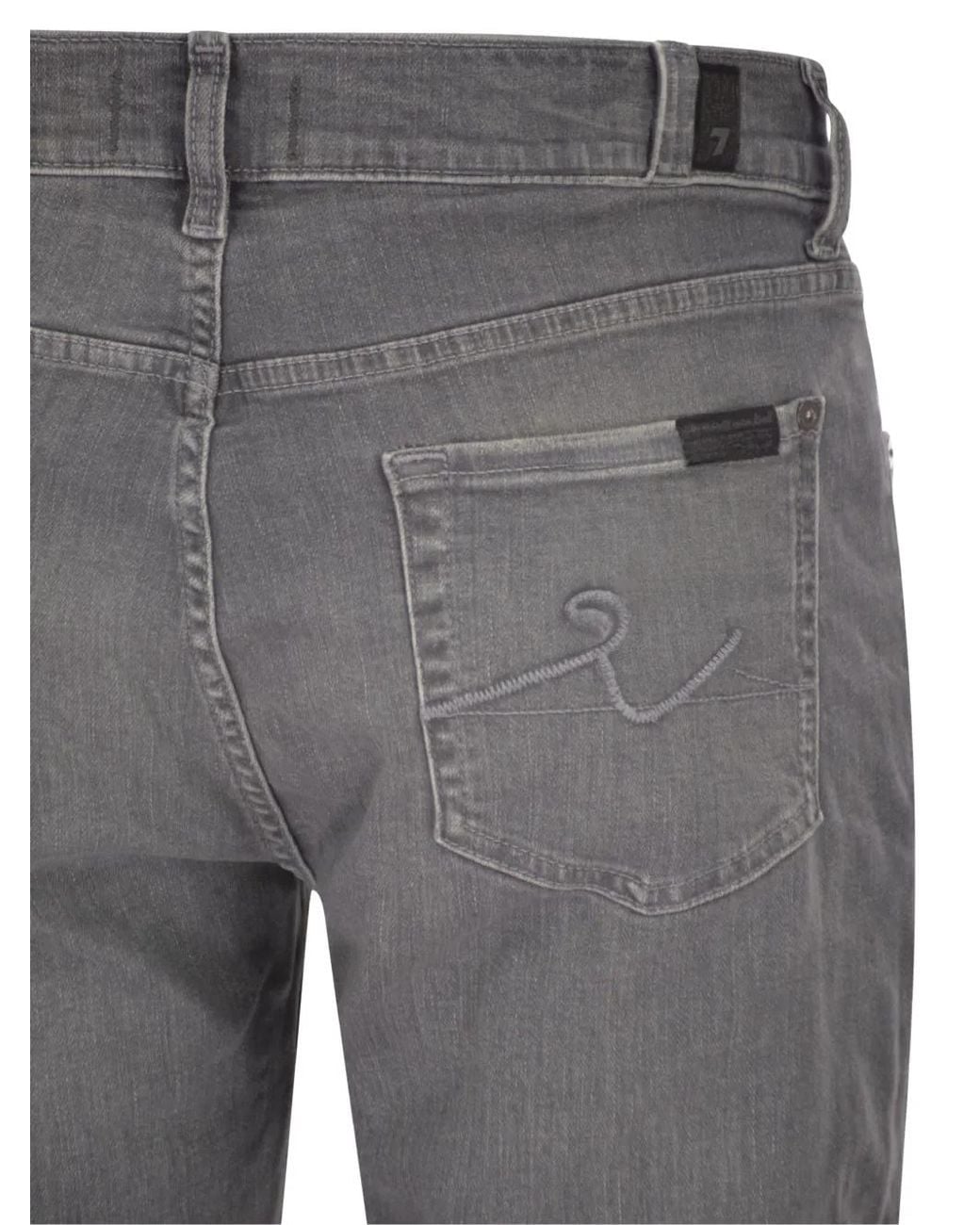 7 For All Mankind Gray Five-Pocket Jeans for men