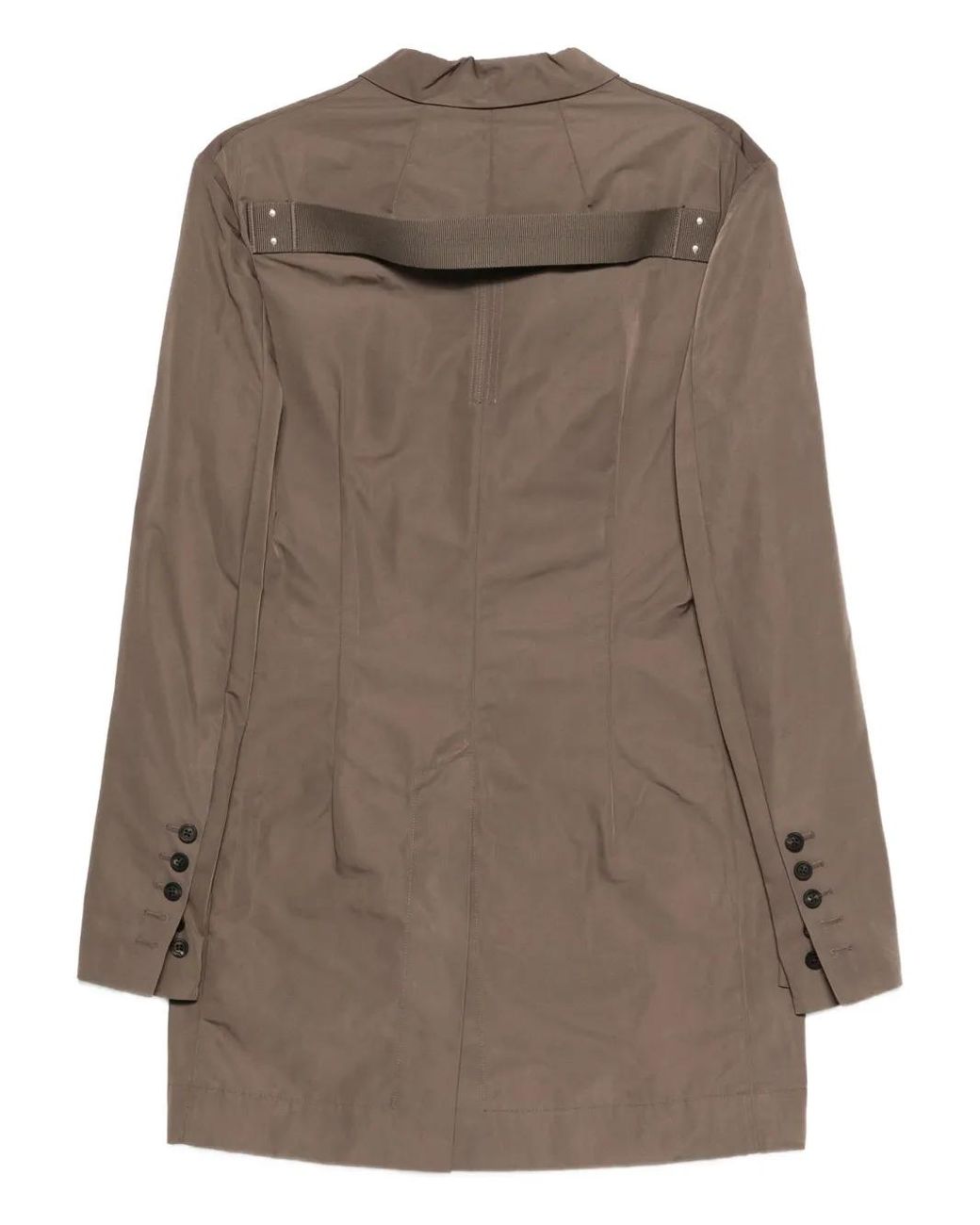 Rick Owens Brown Button Panelled Coat for men
