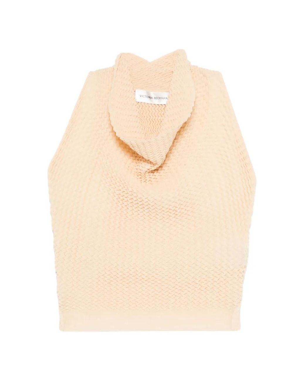 Victoria Beckham Natural Haut Drapé À Design Sans Manches Coloris Sandstone
