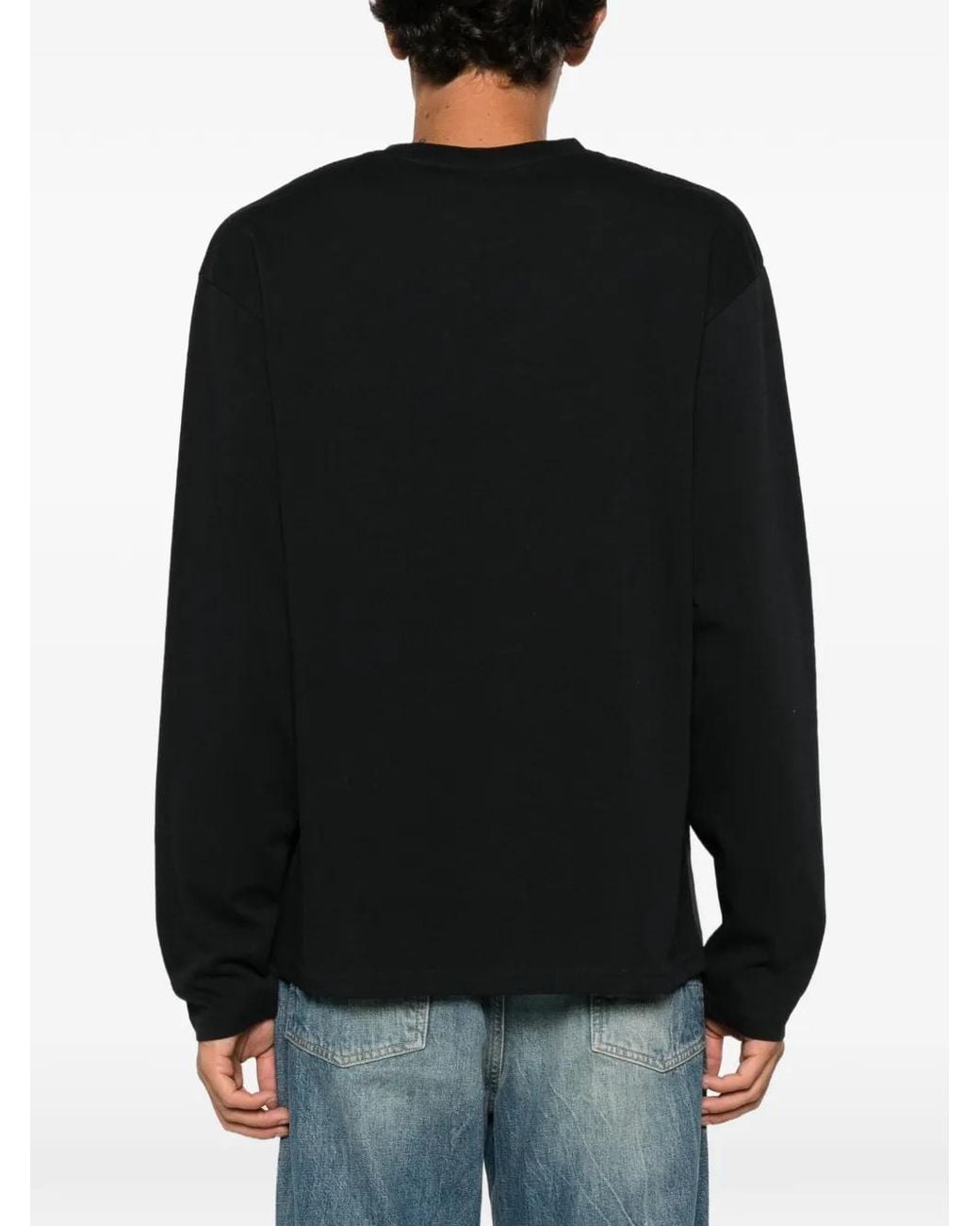 Won Hundred Black Logo-Embroidered Long-Sleeve T-Shirt for men