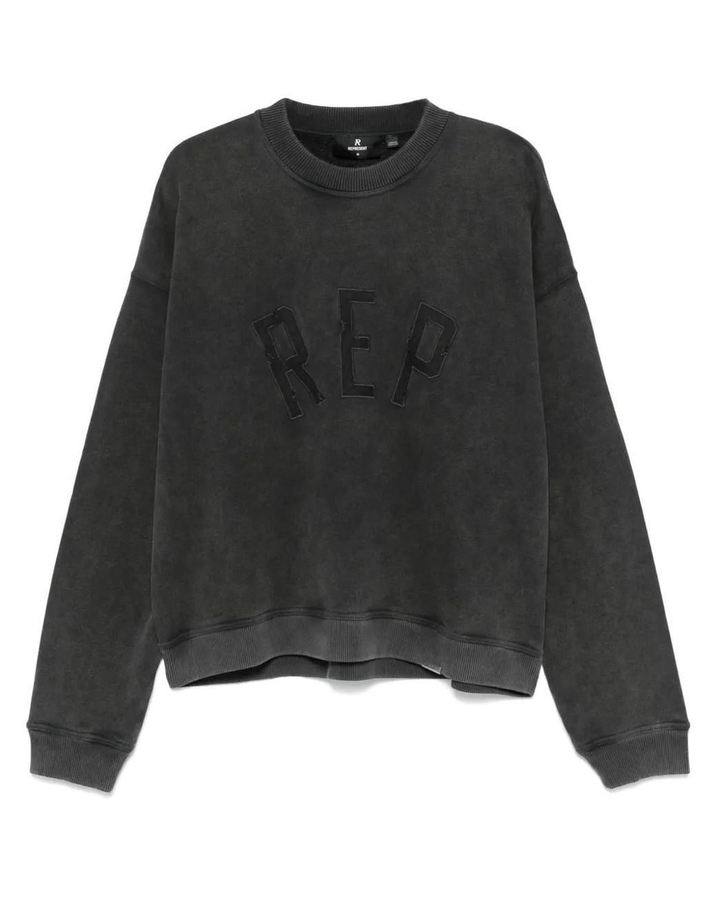 Represent Black Rep Applique Sweatshirt for men