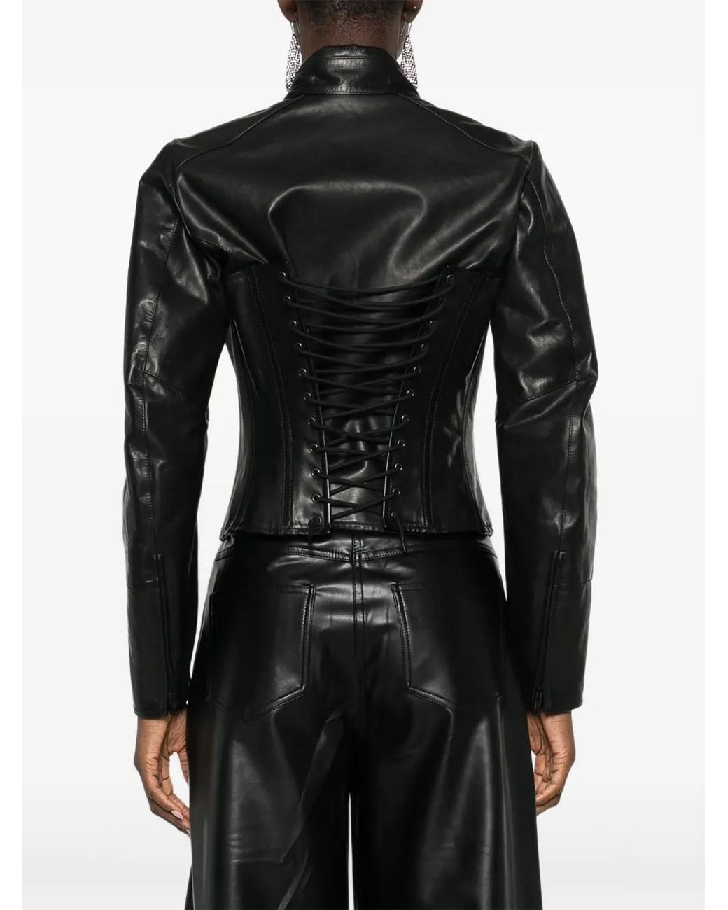 Balenciaga Black Corset-Style Lace-Up Jacket