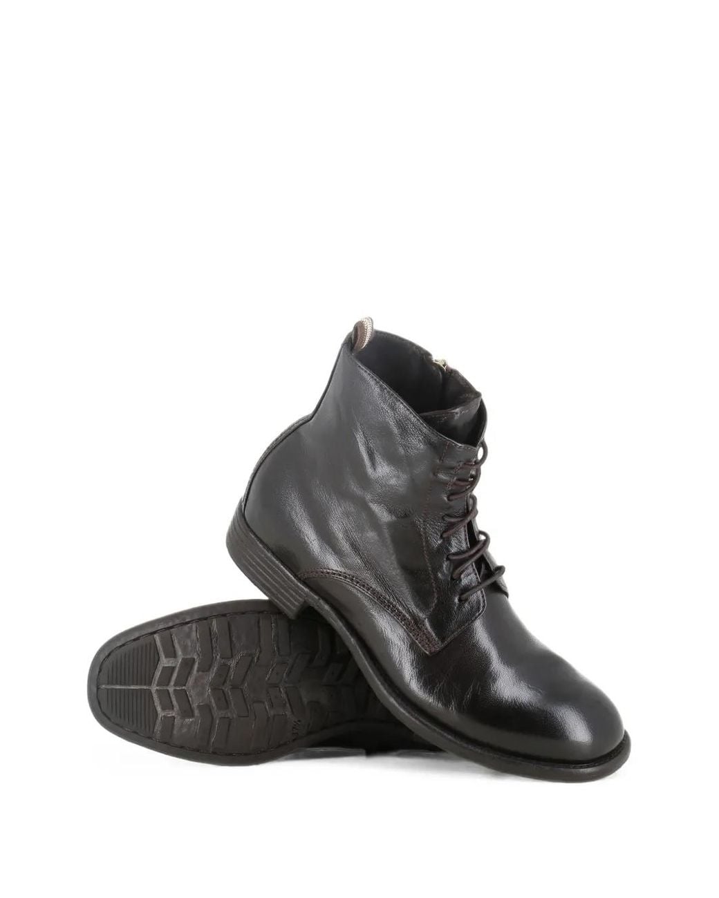 Officine Creative Black Calixte Lace-Up Leather Ankle Boots