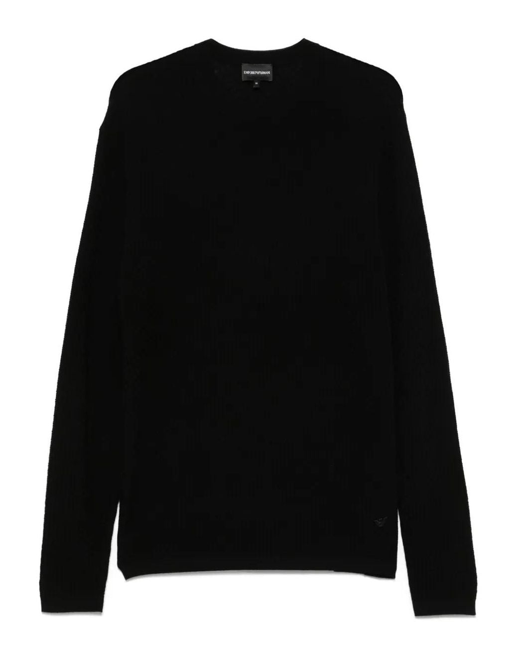 Emporio Armani Black Textured Sweater for men