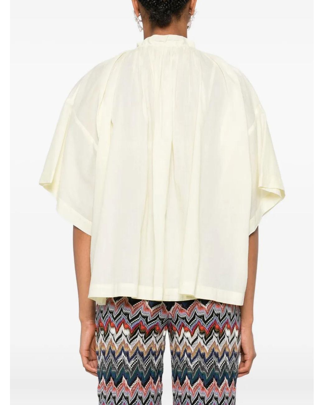 Vanessa Bruno White Tassel-Neck Cotton Top