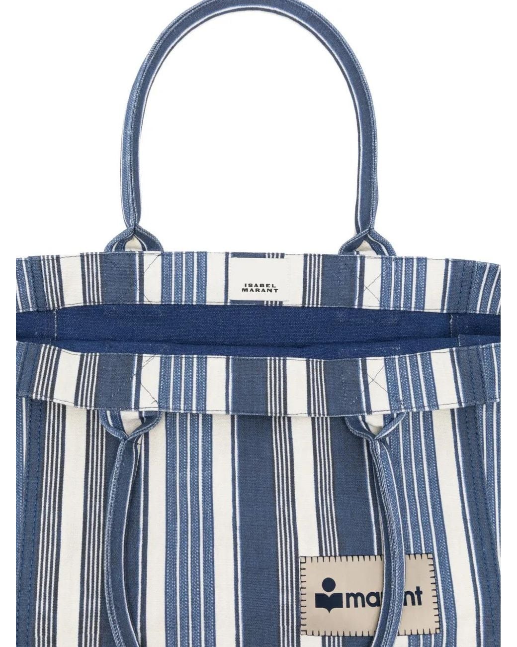 Isabel Marant Blue Small Yenky Striped Tote Bag