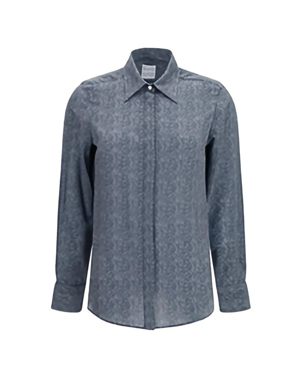Sara Roka Blue Becka Herringbone Shirt