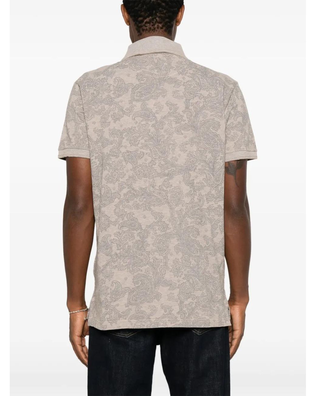 Etro Gray Polo À Imprimé Cachemire for men