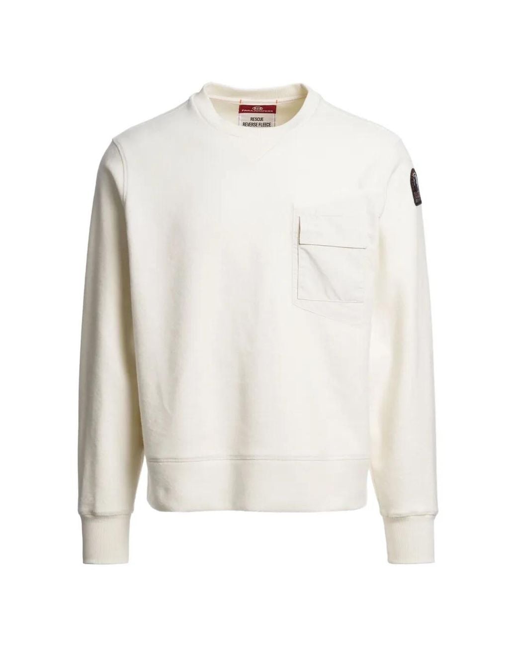 Parajumpers White Pernhos Logo-Patch Chest-Pocket Sweater for men