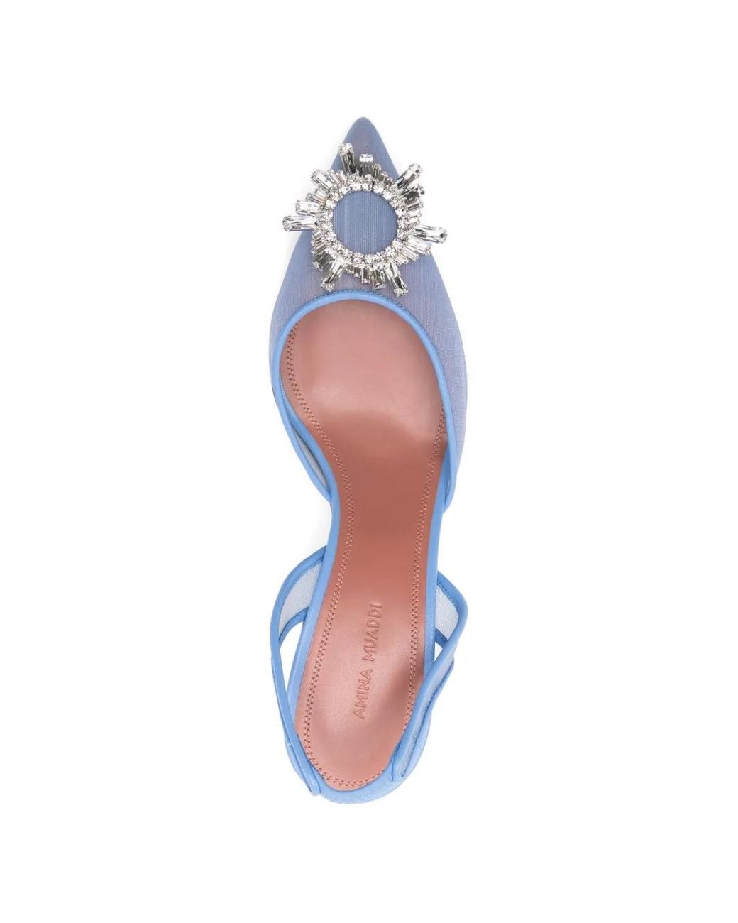 AMINA MUADDI Blue Begum Mesh Slingback Pumps