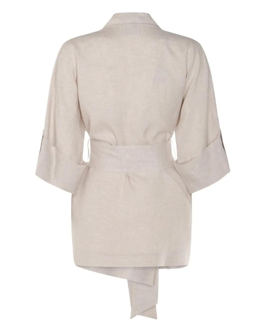 Eleventy White Belted Jacket