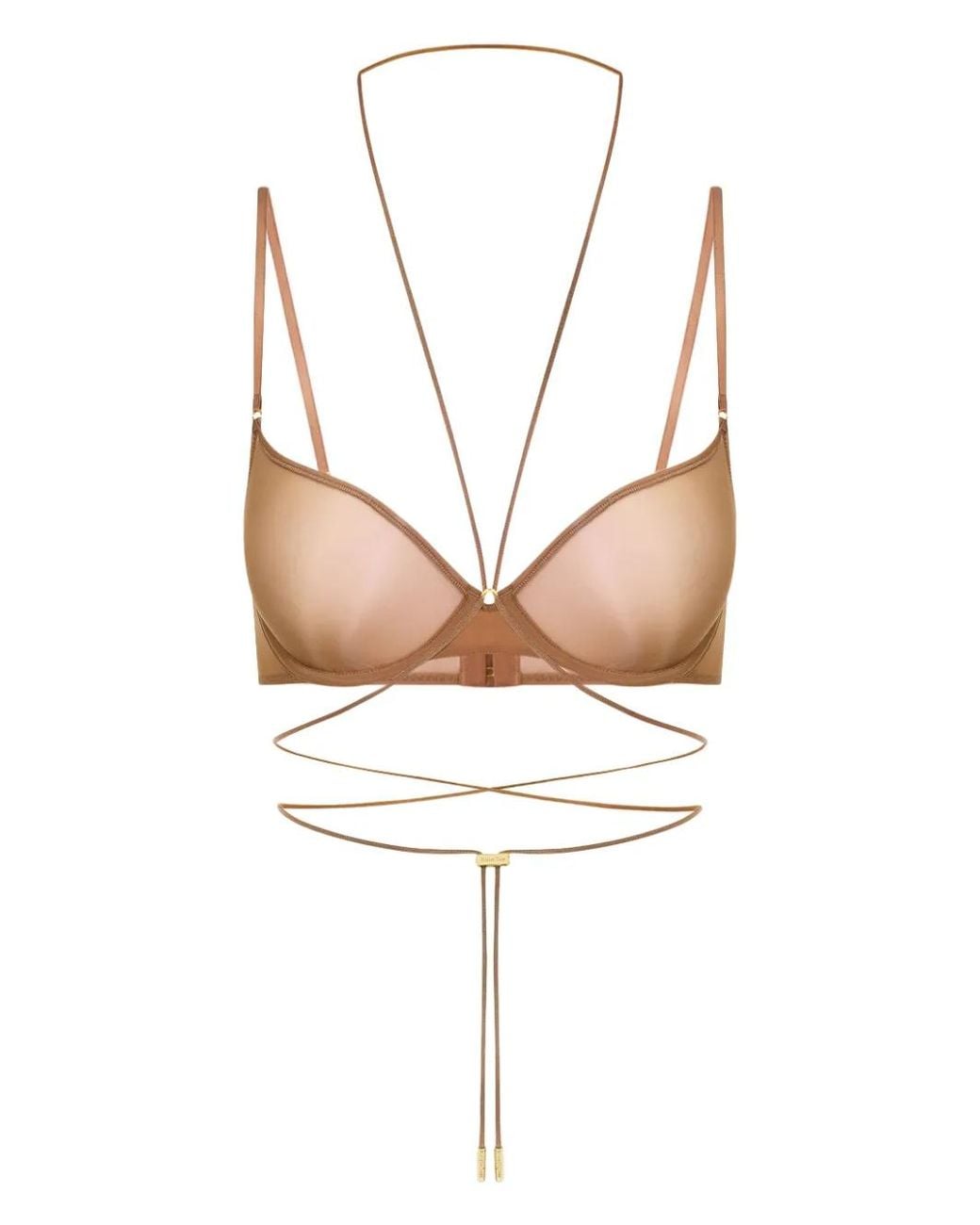 Maison Close White Balconette Tie-Detail Bra