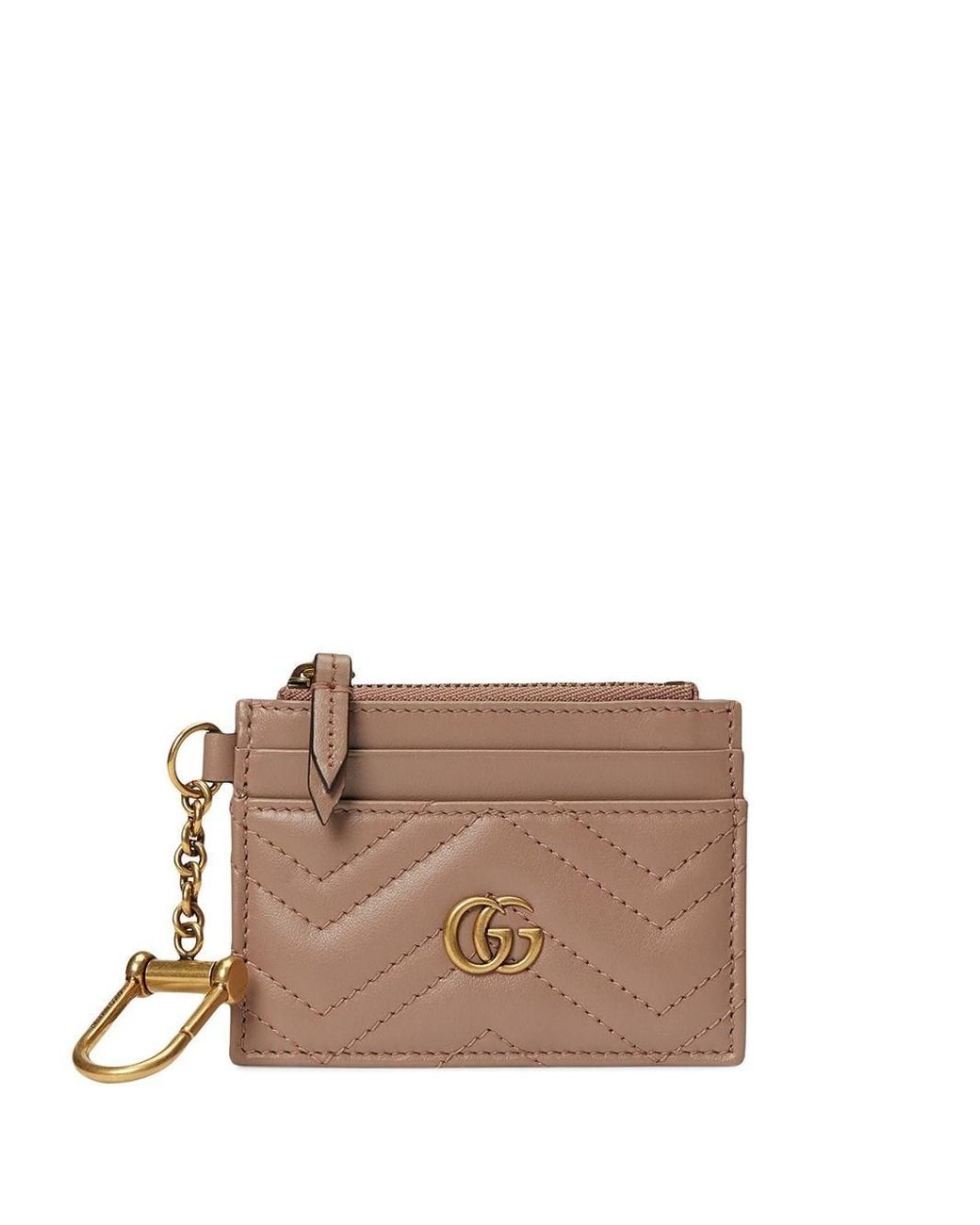 Gucci GG Marmont Keychain Wallet in Brown